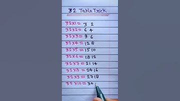 32 Ka Pahada | table tricks | pahada #shortfeed #mathstricks #mathshorts #easytrick #learning