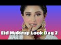 Eid makeup look day 2  soft glittery eid makeup look with desi style party makeup 2023 makeup