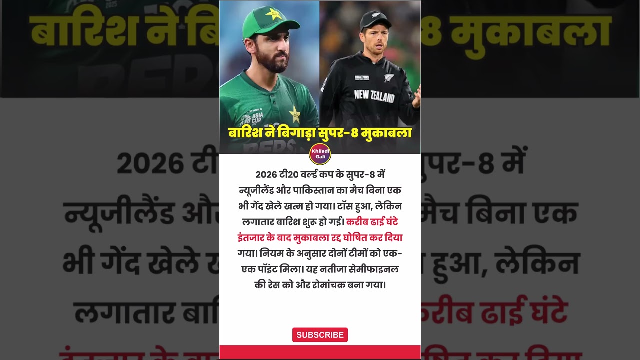 New Zealand vs Pakistan Match Abandoned | T20 World Cup 2026 Super 8 Rain Update