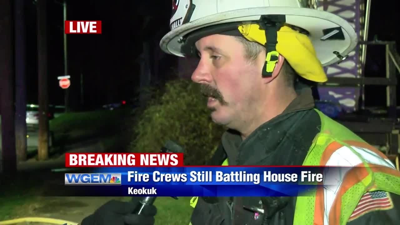 Fire destroys home in Keokuk (1) - YouTube