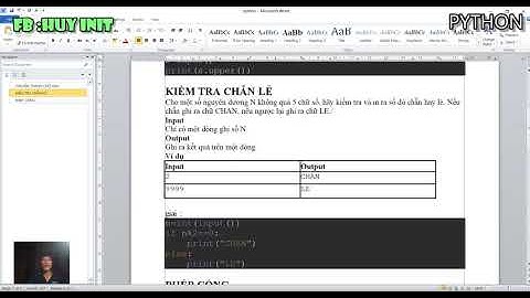 EXPIRED - KIỂM TRA CHẴN LẺ python