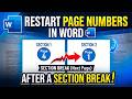 How to restart page numbering in word after section break || BACK-SPACE