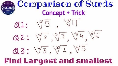which is larger number | How to compare surds | Zero Math
