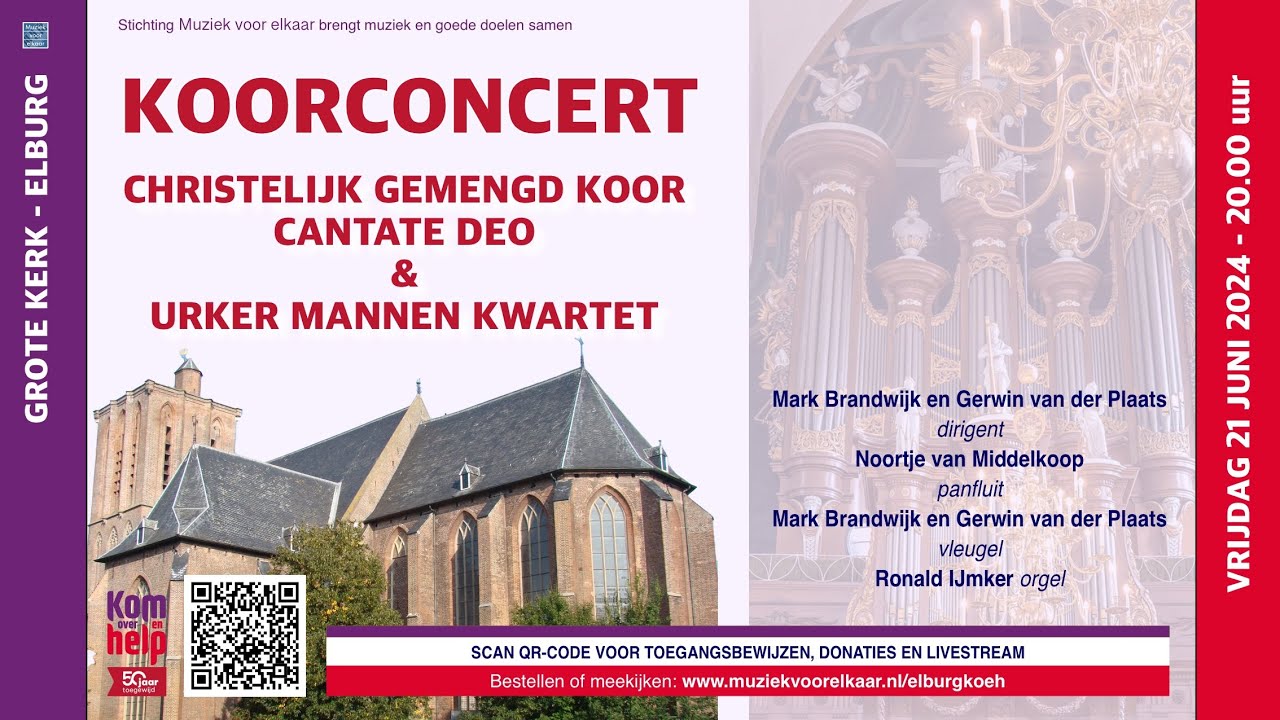 Koorconcert door Cantate Deo en Urker Mannen Kwartet