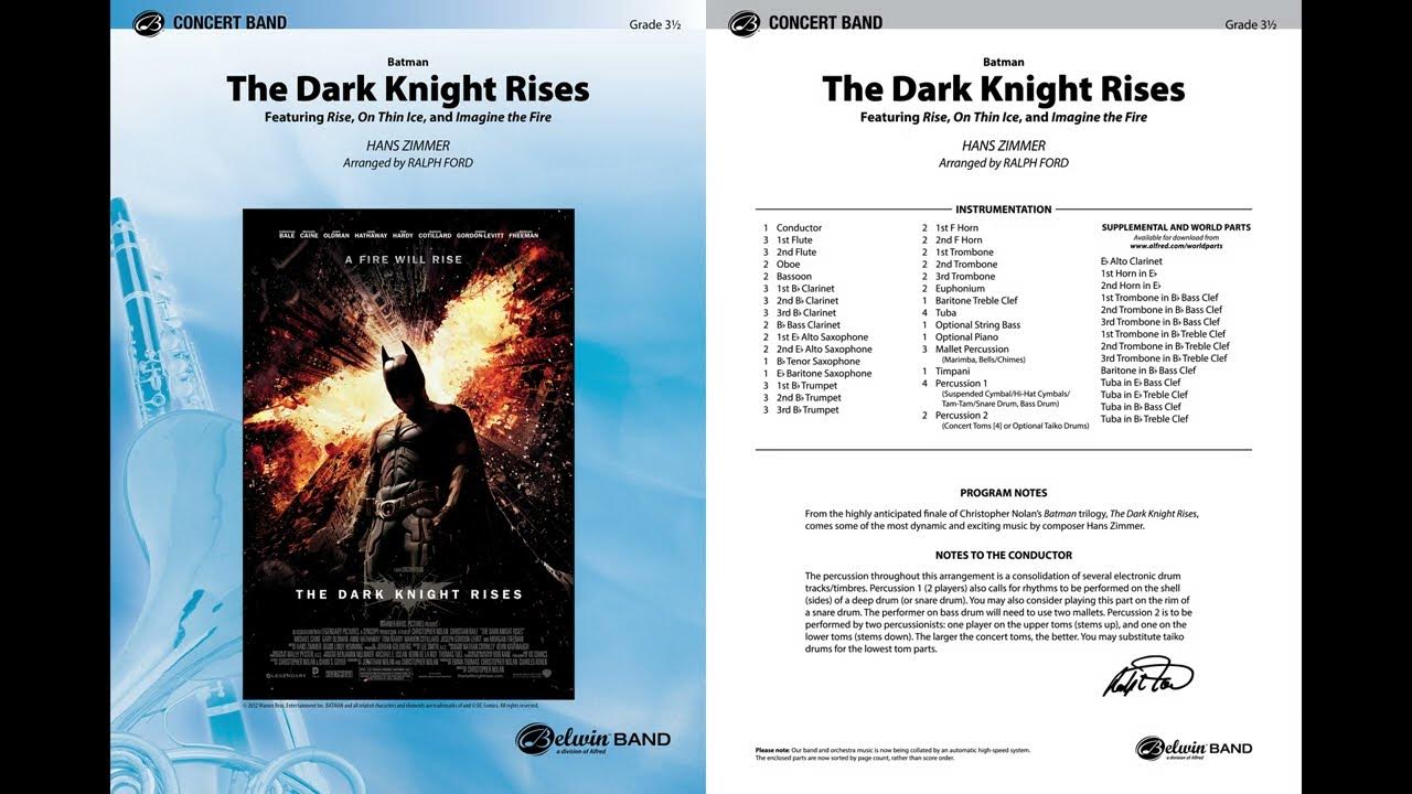 Batman: The Dark Knight Rises, arr. Ralph Ford – Score & Sound Batman: The Dark Knight Rises, arr. Ralph Ford – Score & Sound