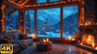 Soothing Cabin Winter Ambience ❄️🔥 Soft Piano Music & Crackling Fireplace for Deep Relaxation screenshot 2