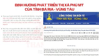 Thị trường bất động sản Phú Mỹ - Bà Rịa .LH 0932130068