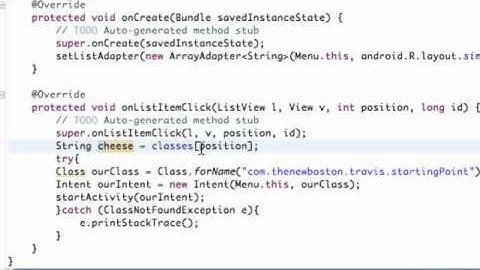 Android Application Development -  Finishing ListActivity