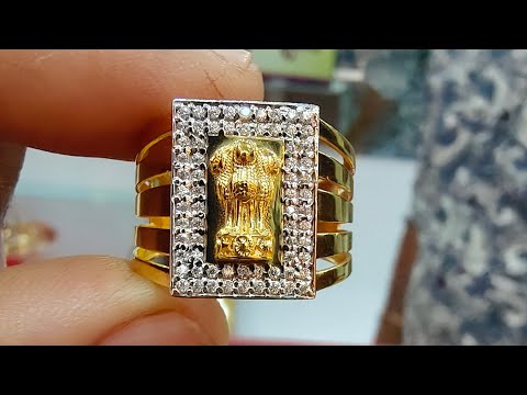 Buy quality 22k 916 Ganpati Design Premium Diamond Gold Ring For Mens in  Ahmedabad