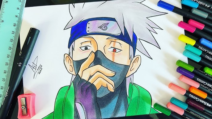 Speed drawing Kakashi Hatake desenho realista Hatake Kakashi