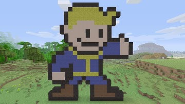Minecraft Tutorials - Fallout 4 Vault Boy Pixel Art