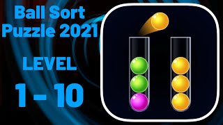 Ball Sort Puzzle 2021 Level 1-10 Walkthrough Solution (iOS - Android) screenshot 1