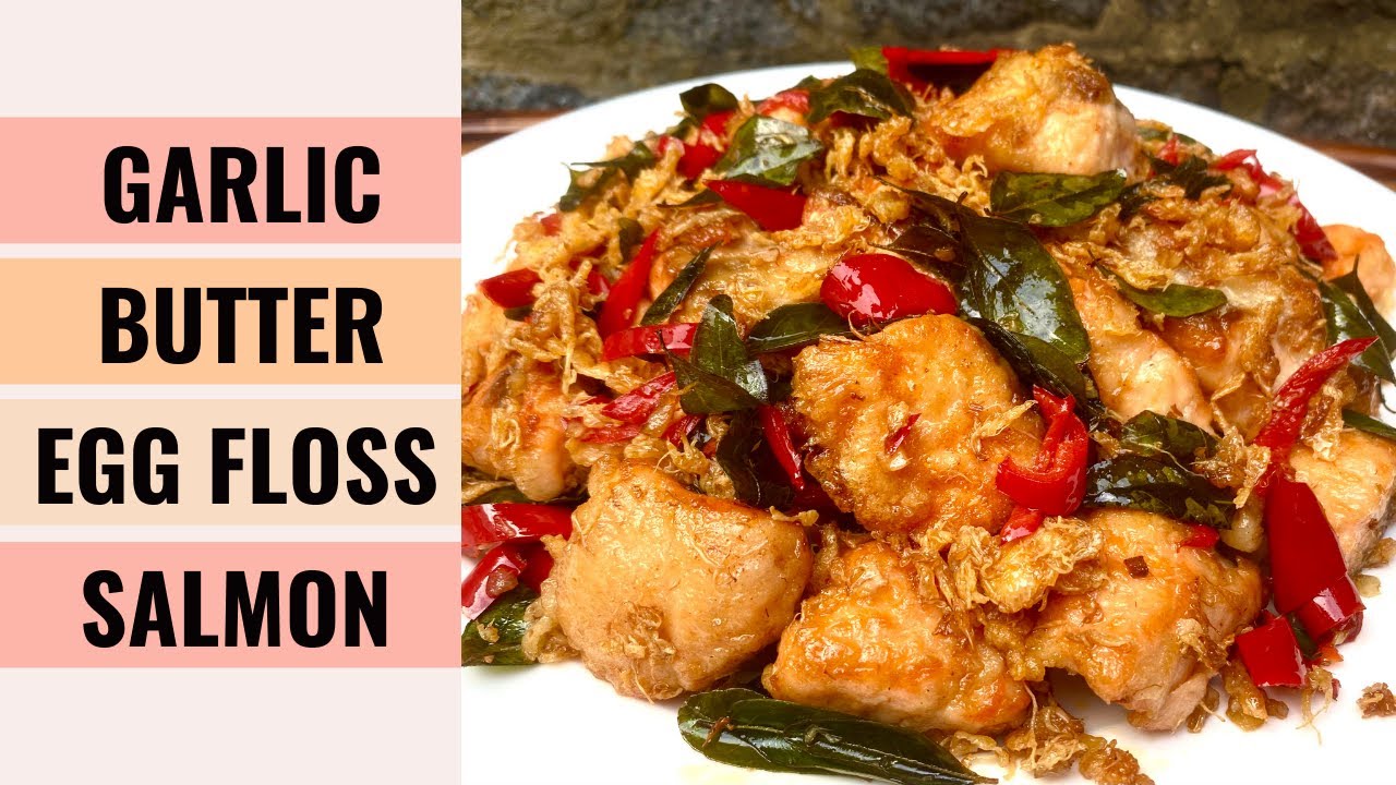 SO TASTY! Spicy Garlic Butter Egg Floss Salmon Stir Fry Recipe Aunty