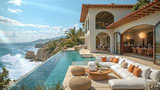 Smooth Jazz In Peaceful Resort | Gentle Coastal Jazz Music In Fresh Morning Summer To Start New Day