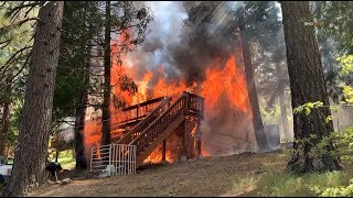 At 4.19pm may 25th firefighters were called to a reported structure
fire in the 2400 block of palo alto way running springs. on arrival
they found two s...