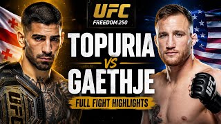 Justin Gaethje SHOCKINGLY DESTROYS Ilia Topuria | UFC Freedom :250 | UFC Full FIGHT HIGHLIGHTS!