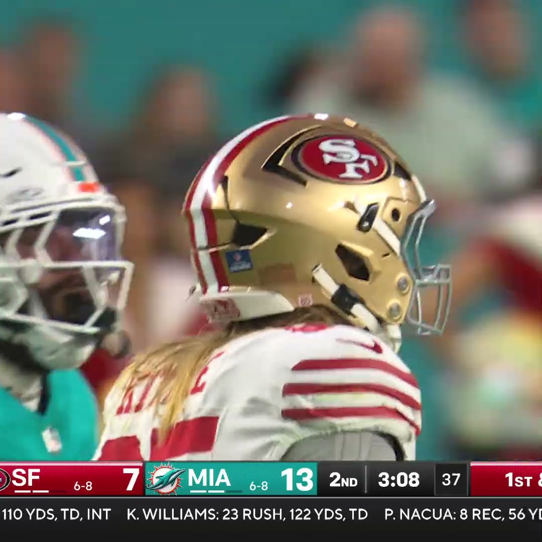George Kittle catches for a 25-yard Gain vs. Miami Dolphins