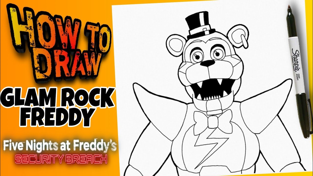 Como DESENHAR GLAMROCK FREDDY - Como DIBUJAR a GLAMROCK FREDDY - How to  DRAW GLAMROCK FREDDY - FNAF 