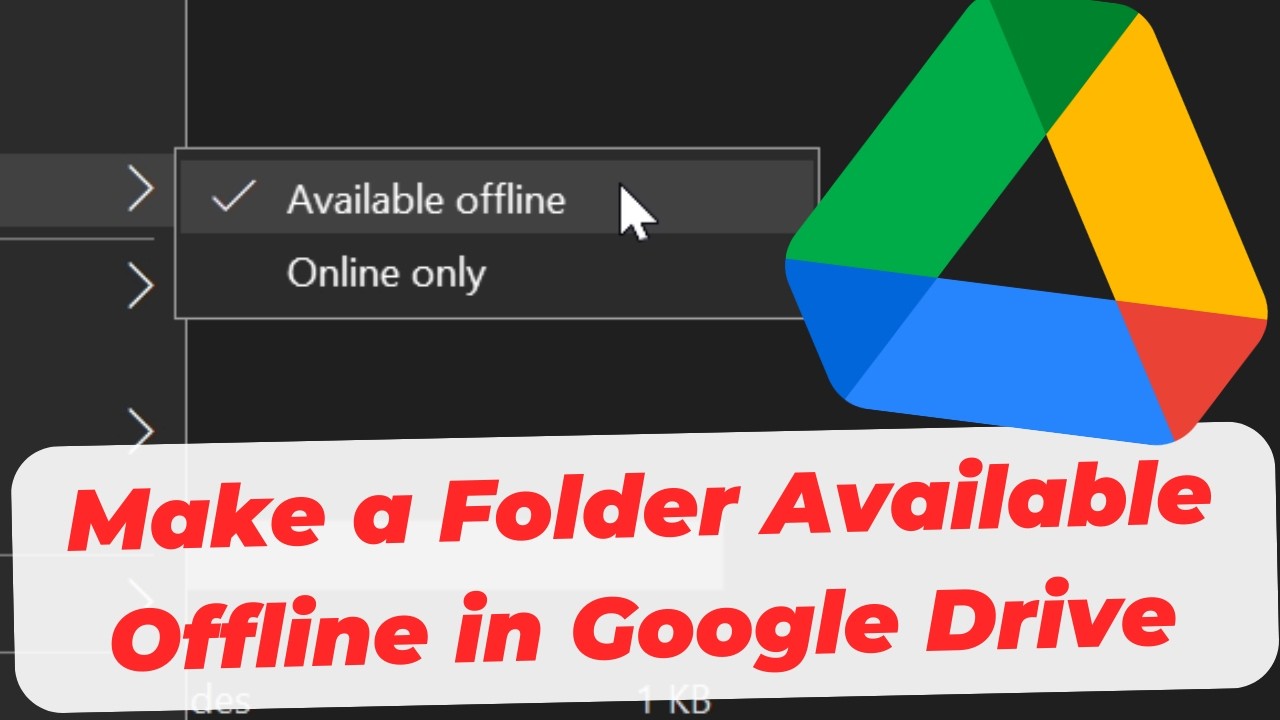 How to Make a Folder Available Offline in Google Drive - YouTube