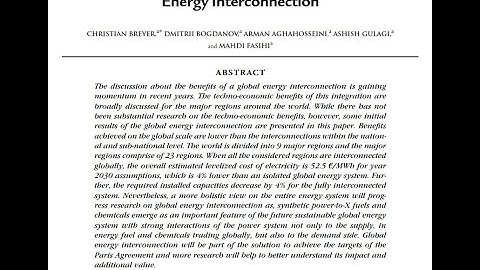 Global Energy Interconnection - A Techno-economic Analysis