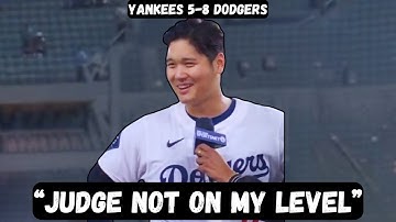 Shohei Ohtani TROLLS Aaron Judge after 2 Home Run Night - Post Game Interview - Yankees vs Dodgers