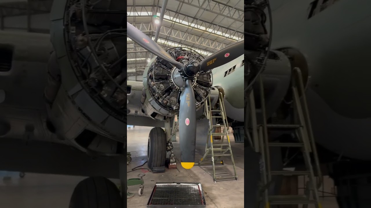 Boeing B-17G 'Sally B' in winter maintenance at IWM Duxford 