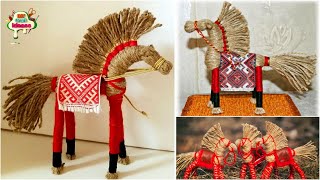 How to make horse with jute roap | Horse |jute horse making |craft making | arush diy craft ideas