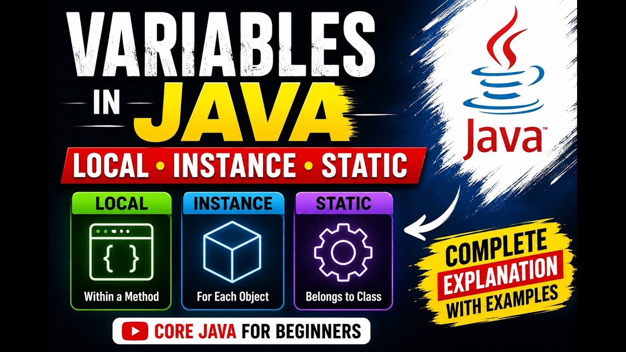 Variables in Java | Why do we use Variables? Local Variables | Instance Variables | Static Variables