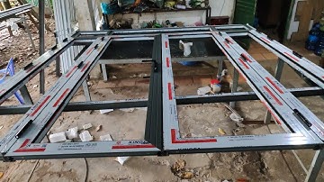 CÁCH làm 1bộ cửa nhôm XINGFA 4 cánh MỞ RA từ A đến Z /#phucthien vlog 96