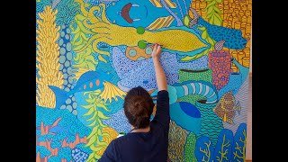Ocean life mural painting.