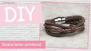 Tien Armstrong Nevelig DIY sieraden maken met Kralenhoekje - Stoere leren armband met magneetslot  - YouTube