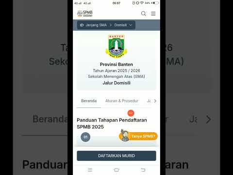 JADWAL PELAKSANAAN SPMB TAHUN 2025–2026  | JENJANG SMA NEGERI PROVINSI BANTEN