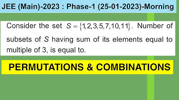 Consider the set S={1,2,3,5,7,10,11}.Number of subsets of S having sum of its elements equal to 3k