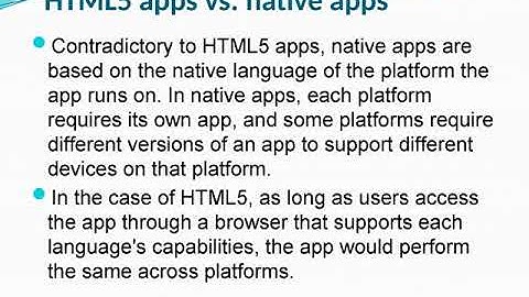 Using HTML5 for App Development