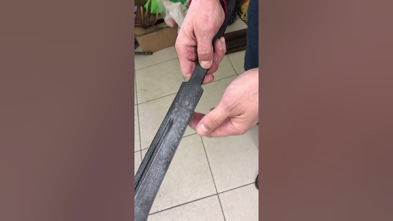 Давайте посмотрим какой меч из дамасской стали получился - YouTube