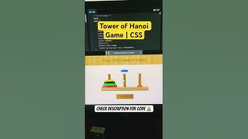 Tower of Hanoi | Pure CSS Game #gaming  #tutorials #css #shorts