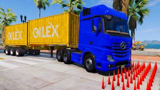 Trucks and Cars vs speed bumps challenge #94 BeamNG Drive BeamNG BOOM