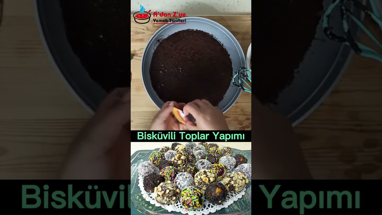 Bisküvili Toplar Yapımı #yemektarifi #yemektarifivideoları #pastatarifleri #short #shorts #keşfet