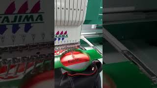 Вышивка на спецодежде на промышленной вышивальной машине tajima на фабрике Атрибут