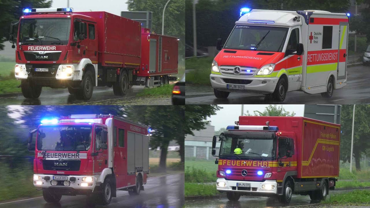 Feuerwehrbereitschaft 3 Regierungsbezirk Köln zur überörtlichen Hilfe nach Stolberg