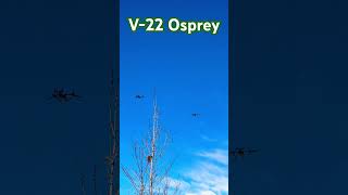 Bell Boeing V-22 Osprey Tiltrotor Military Aircraft Flyover - Turboprop Plane Helicopter