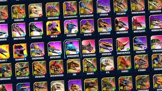 ALL DINOSAURS, CREATURES, HYBIRD, AND BOSSES MAX LEVEL | Jurassic World The Game Hoorikz