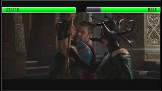 Thor vs Hela (Throne Room Fight Scene) With Healthbars