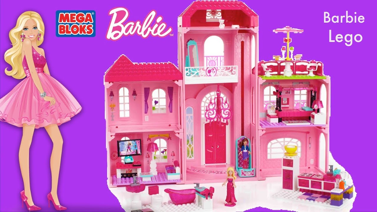 Grafiek hun Gewaad Mega Bloks Barbie Luxury Mansion Barbie Life in the Dream house MegaBloks  Compilation - YouTube