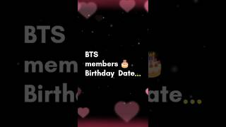 BTS members birthday date 🎂📌#top10treandinghub #jin#jimjn#suga#RM#jungkook #j-hoop#v