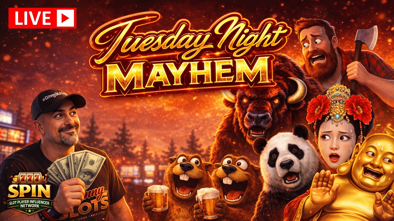 Tuesday Night MAYHEM 🎰 JohnnySlots LIVE | Beavers, Buffalo & FULL HAM! 