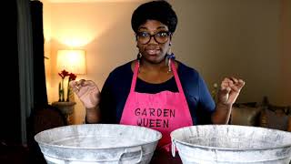 DIY GALVANIZED DISTRESSED PLANTERS// EARLY SPRING PLANTERS // HOW TO DISTRESS METAL PLANTERS