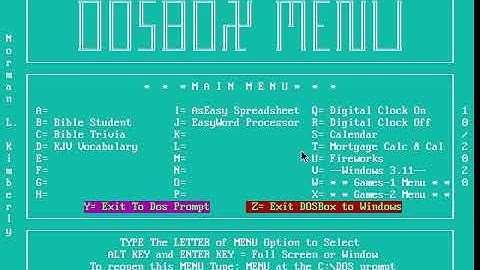 3 In 1 DOSBox Batch File Menu