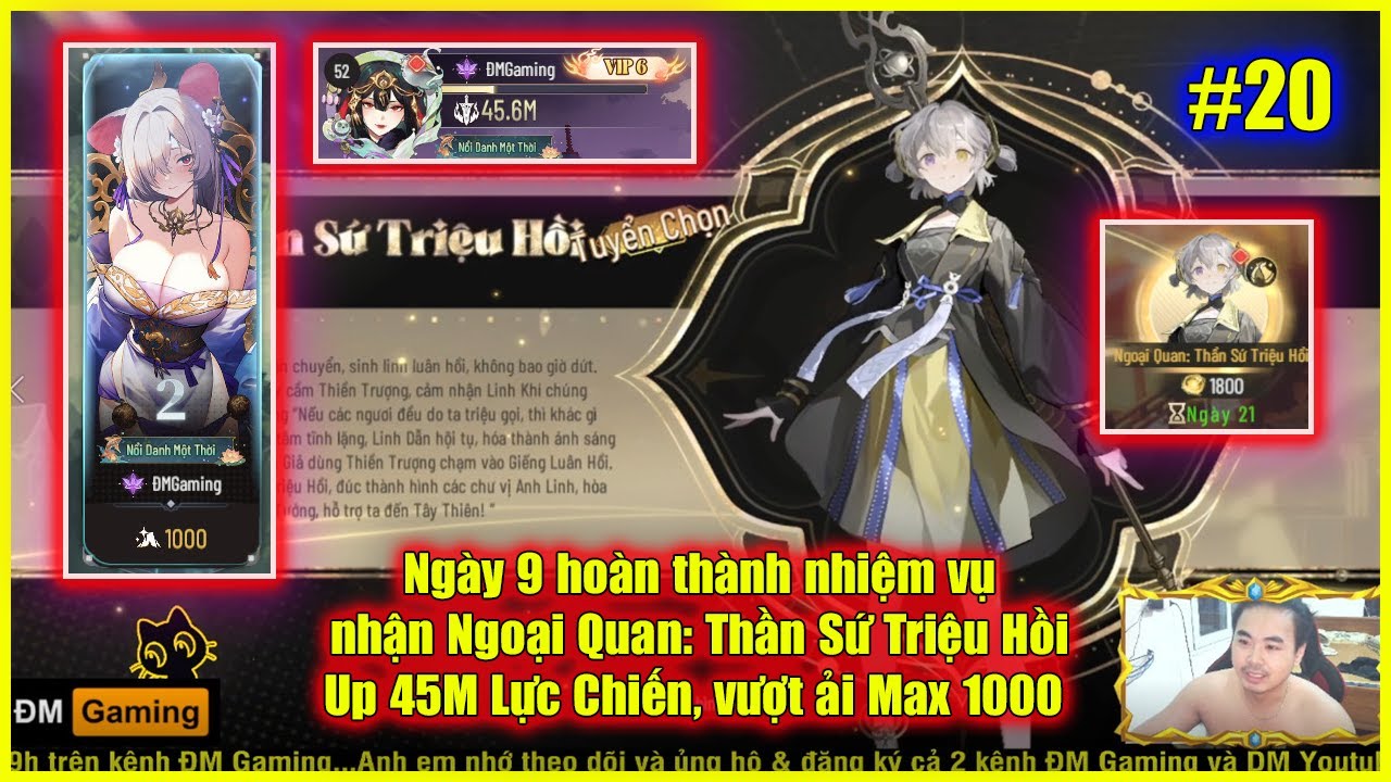 ⚡ Thiếu Niên Tây Du #20 ✦ Ngày 9 nhận Ngoại Quan: THẦN SỨ TRIỆU HỒI..up 45M lực chiến, vượt ải 1000💥