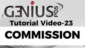 Genius POS Advance Tutorial 23 setting- Commission